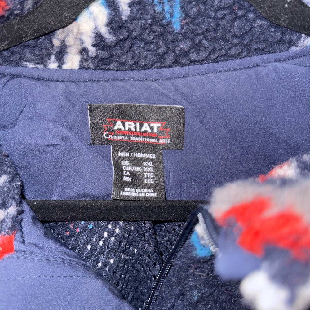 ARIAT MEN'S FLEECE CHIMAYO JACKET NEW MEXICO, NAVY - Picture 3 of 3